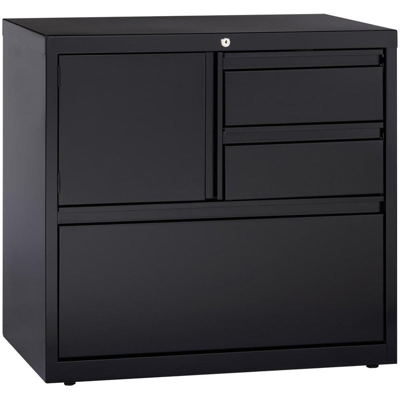 Lorell 30" Personal Storage Center Lateral File - 30" x 18.6" x 28" - 3 x Drawer(s) for File, Box - A4, Letter, Legal - Hanging Rail, Glide Suspension, Grommet, Cable Management, Interlocking, Reinfor