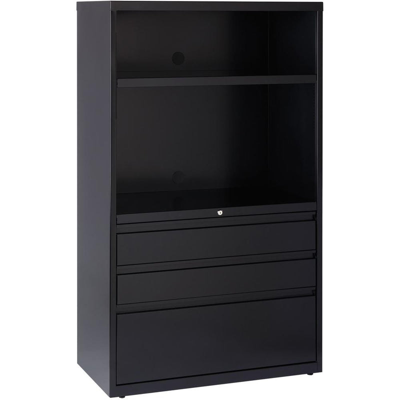 Lorell File/File Lateral File Combo Unit - 36" x 18.6" x 60" - 2 x Shelf(ves) - 3 x Drawer(s) for Box, File - Legal, Letter, A4 - Lateral - Cable Management, Leveling Glide, Adjustable Glide, Locking