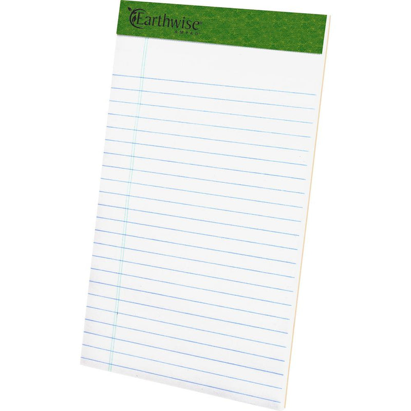 TOPS Recycled Perforated Jr. Legal Rule Pads - 50 Sheets - 0.28  Ruled - 15 lb Basis Weight - 5  x 8  - Environmentally Friendly, Perforated - Recycled - 1 Dozen