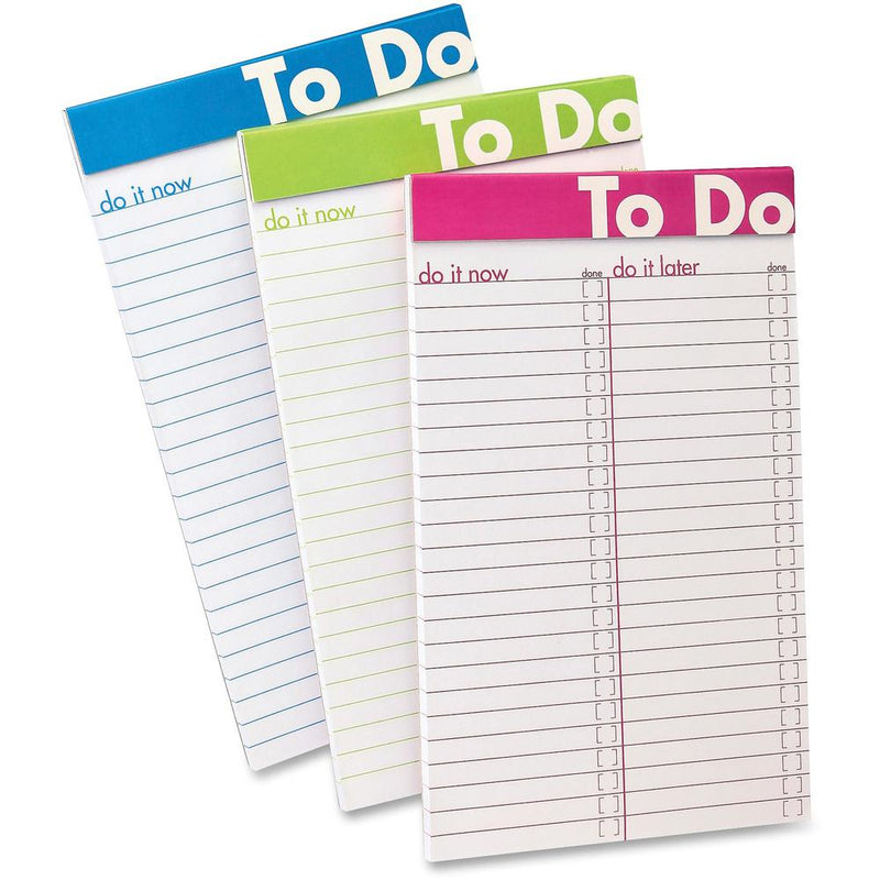 Ampad To Do List Notepad - 50 Sheets - 5  x 8  - White Paper - Assorted Cover - Micro Perforated - 6 / Pack