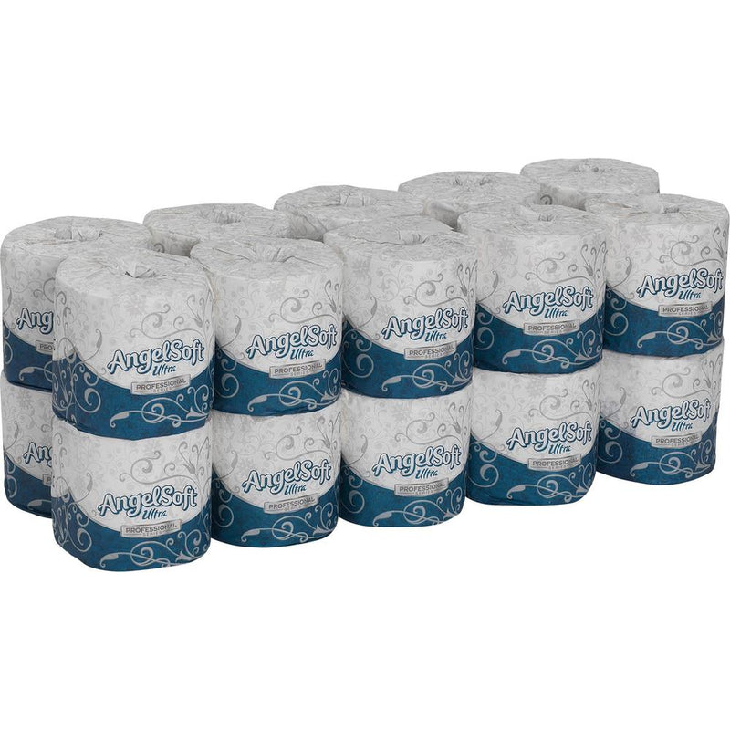 Angel Soft Ultra Professional Series Embossed Toilet Paper - 2 Ply - 4.50  x 4  - 400 Sheets/Roll - White - 20 / Carton