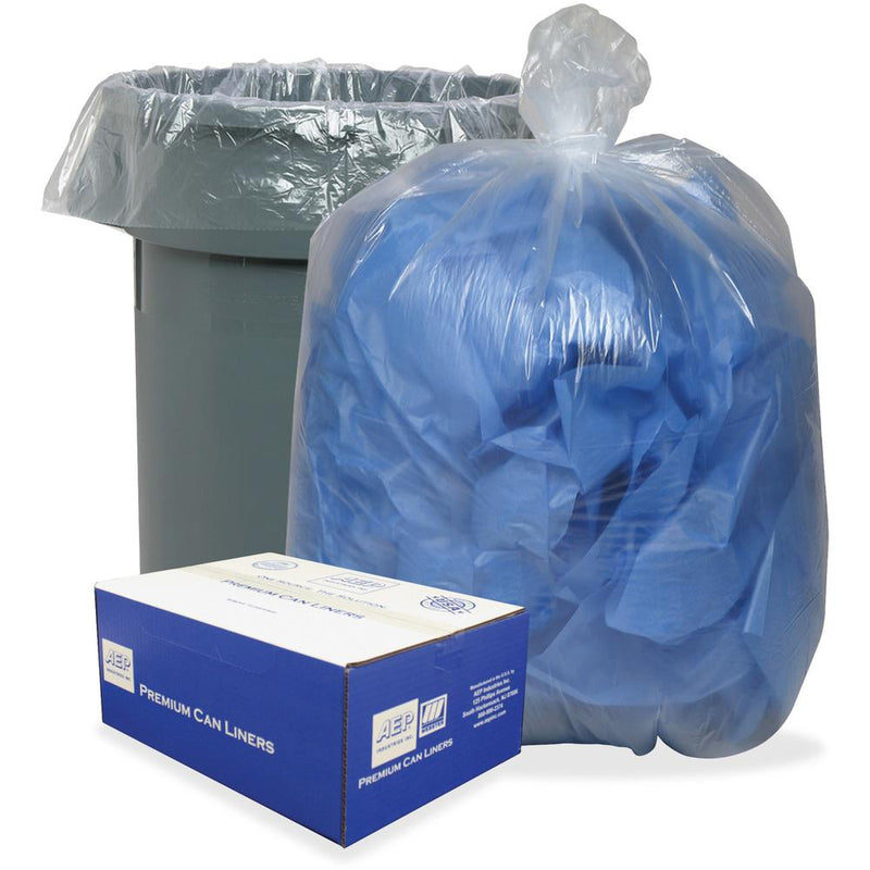 Berry .8 mil Heavy-duty Low-density Liners - 60 gal Capacity - 38  Width x 58  Length - 0.80 mil (20 Micron) Thickness - Low Density - Clear, Translucent - 100/Carton - Can - Recycled