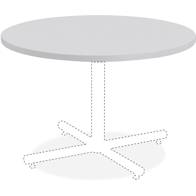 Lorell Hospitality Collection Tabletop - Round Top - 1" Table Top Thickness x 42" Table Top DiameterAssembly Required - High Pressure Laminate (HPL), Light Gray - Particleboard, Polyvinyl Chloride (PV