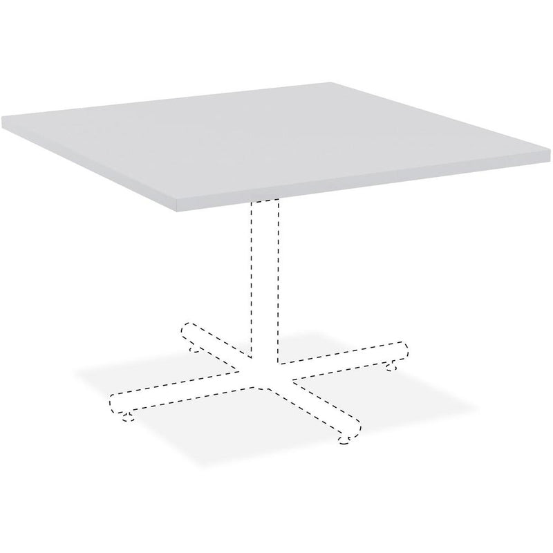 Lorell Hospitality Collection Tabletop - Square Top - 42" Table Top Length x 42" Table Top Width x 1" Table Top Thickness - Assembly Required - High Pressure Laminate (HPL), Light Gray - Particleboard