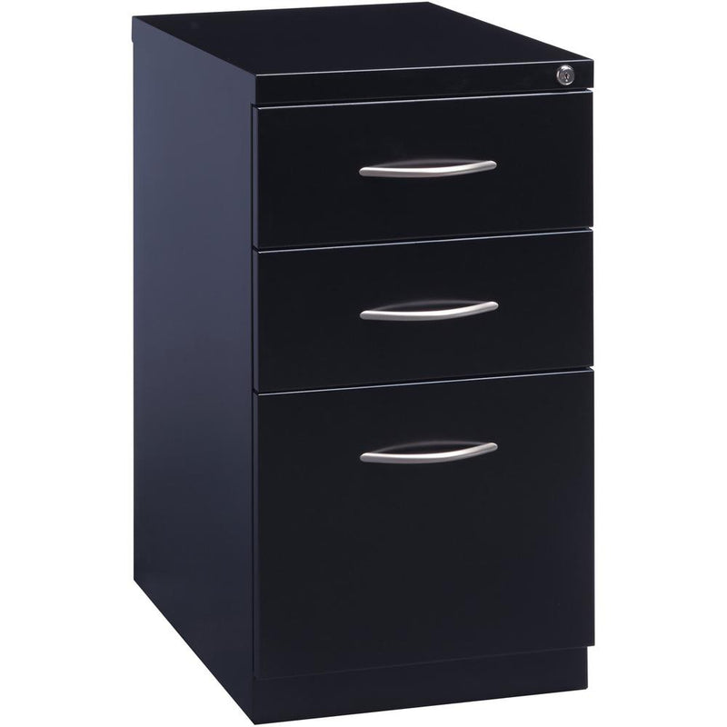 Lorell Premium Box/Box/File Mobile File Cabinet with Arch Pull - 15" x 22.9" x 27.8" - 3 x Drawer(s) for Box, File - Letter - Ball-bearing Suspension, Drawer Extension, Durable, Pencil Tray - Black -