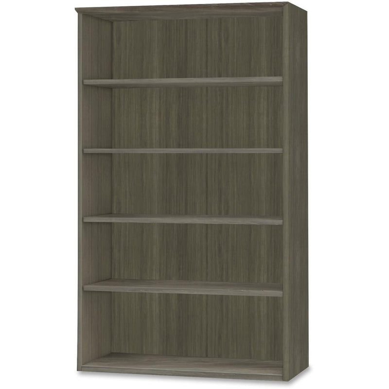 Mayline Medina Series Gray Laminate. 5-Shelf Bookcase - 36" x 13"68" Bookshelf, 1" Shelf - 5 Shelve(s) - 4 Adjustable Shelf(ves) - Finish: Gray Steel Laminate - Stain Resistant, Water Resistant, Abras