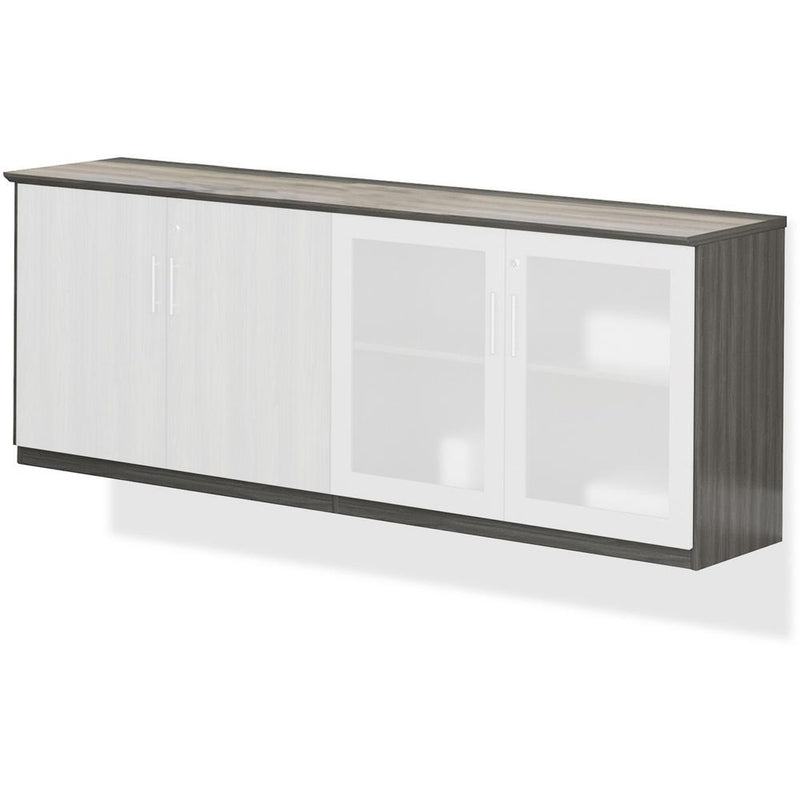 Mayline Medina Series Low Wall Cabinet - 72" x 20"29.5" , 1" Top - 2 Shelve(s) - 2 Adjustable Shelf(ves) - Beveled Edge - Material: Steel - Finish: Gray, Laminate - Wall Mountable, Stain Resistant, Wa