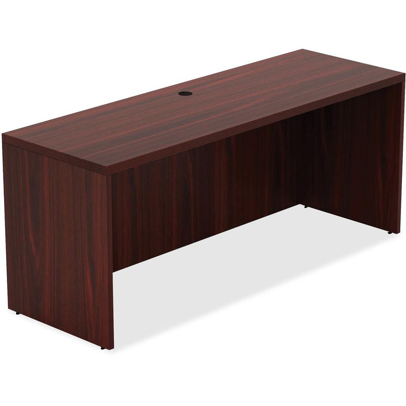 Lorell Chateau Series Credenza - 66.1" x 23.6"30" Credenza, 1.5" Top - Reeded Edge - Material: P2 Particleboard - Finish: Mahogany, Laminate - Durable, Grommet, Cord Management, Modesty Panel - For Of