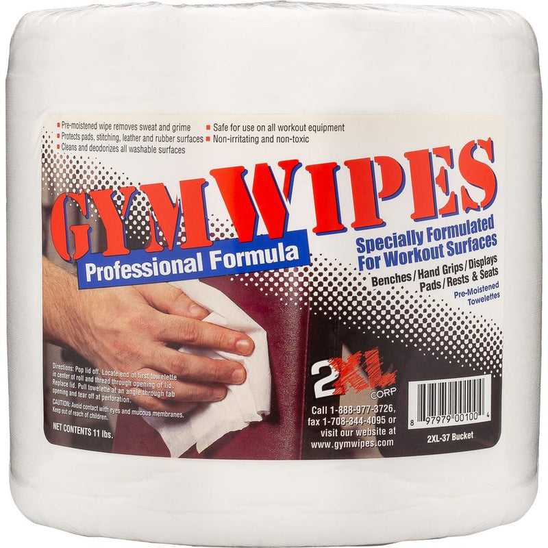 2XL GymWipes Professional Towelettes Bucket Refill - 8  Length x 6  Width - 700 / Pack - 1 / Pack - Bleach-free, Non-alcohol, Hygienic, Disinfectant, Phenol-free, Quick Drying, Odor Neutralizer, Resid