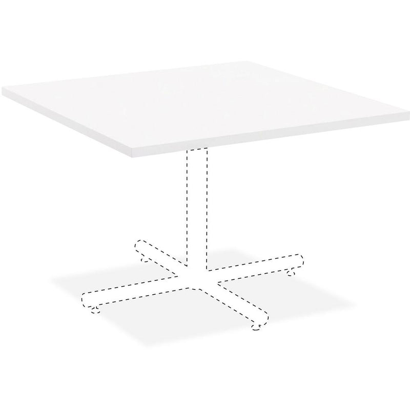 Lorell Hospitality Collection Tabletop - High Pressure Laminate (HPL) Square, White Top - 36" Table Top Width x 36" Table Top Depth x 1" Table Top Thickness - Assembly Required - Thermofused Laminate