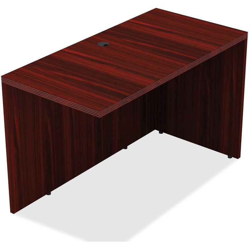 Lorell Chateau Series Return - 24" x 42" x 1.5" x 29.5" - Reeded Edge - Finish: Walnut Laminate, Mahogany