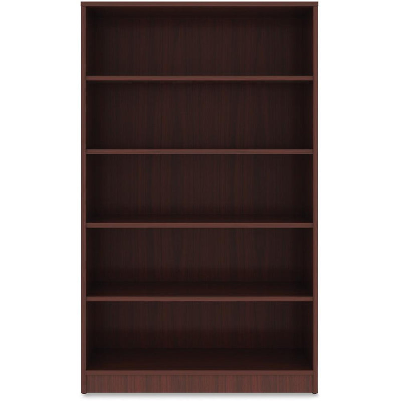 Lorell Laminate Bookcase - 0.8" Shelf, 36" x 12"60" - 5 Shelve(s) - 4 Adjustable Shelf(ves) - Square Edge - Material: Thermofused Laminate (TFL) - Finish: Mahogany