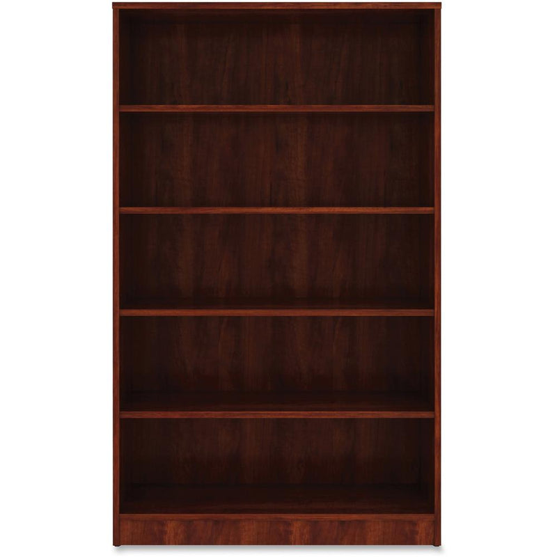 Lorell Laminate Bookcase - 0.8" Shelf, 36" x 12"60" - 5 Shelve(s) - 4 Adjustable Shelf(ves) - Square Edge - Material: Thermofused Laminate (TFL) - Finish: Cherry