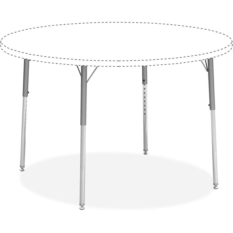 Lorell Activity Table Height-Adjustable Leg Kit - 22" to 30"H - 30" Length x 1.1" Diameter - Chrome, Silver Mist