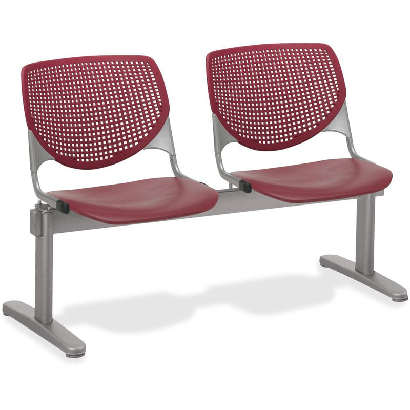 KFI KOOL 2 Seat Beam - Polypropylene Seat - Polypropylene Back - Powder Coated Silver Steel Frame - Burgundy - 1 Each