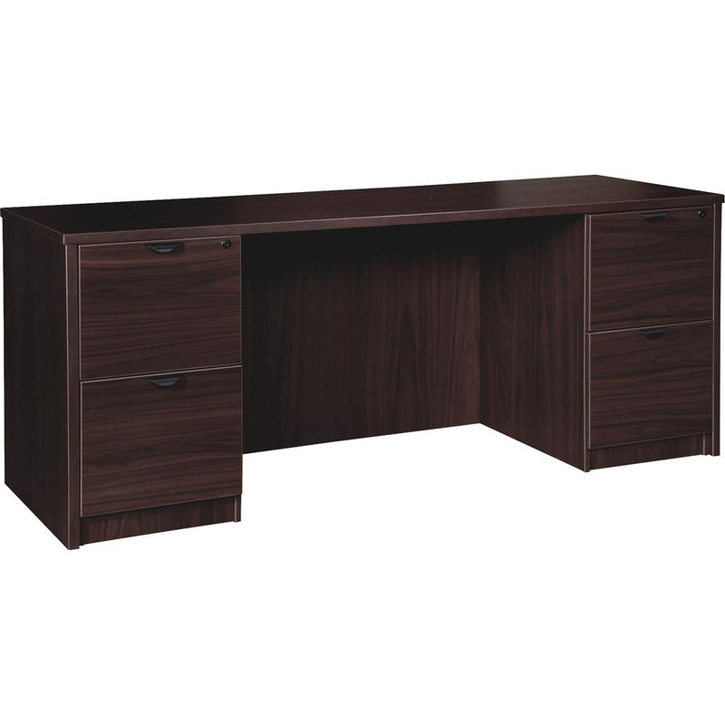 Lorell Prominence 2.0 Double-Pedestal Credenza - 66" x 24"29" , 1" Top - 2 x File Drawer(s) - Double Pedestal on Left/Right Side - Band Edge - Material: Particleboard - Finish: Thermofused Melamine (T