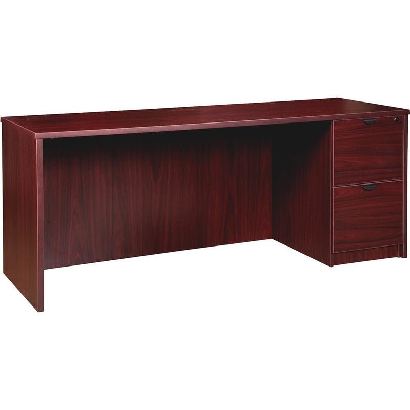 Lorell Prominence 2.0 Right-Pedestal Credenza - 66" x 24"29" , 1" Top - 2 x File Drawer(s) - Single Pedestal on Right Side - Band Edge - Material: Particleboard - Finish: Thermofused Melamine (TFM)