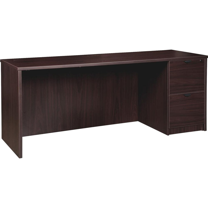 Lorell Prominence 2.0 Right-Pedestal Credenza - 72" x 24"29" , 1" Top - 2 x File Drawer(s) - Single Pedestal on Right Side - Band Edge - Material: Particleboard - Finish: Espresso Laminate, Thermofuse