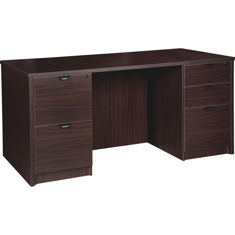 Lorell Prominence 2.0 Double-Pedestal Desk - 1" Top, 60" x 30"29" - 5 x File, Box Drawer(s) - Double Pedestal on Left/Right Side - Band Edge - Material: Particleboard - Finish: Espresso Laminate, Ther