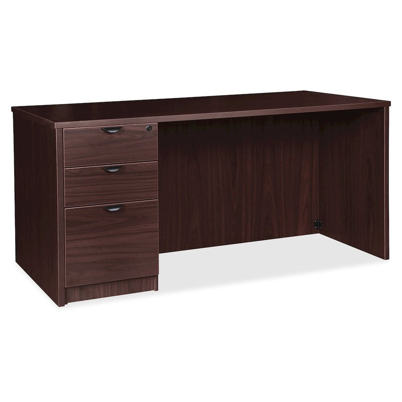 Lorell Prominence 2.0 Left-Pedestal Desk - 1" Top, 72" x 36"29" - 3 x File, Box Drawer(s) - Single Pedestal on Left Side - Band Edge - Material: Particleboard - Finish: Espresso Laminate, Thermofused