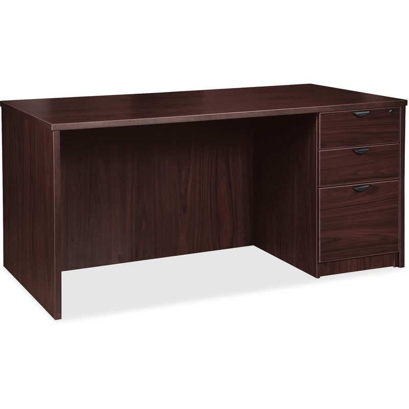 Lorell Prominence 2.0 Right-Pedestal Desk - 1" Top, 72" x 36"29" - 3 x File, Box Drawer(s) - Single Pedestal on Right Side - Band Edge - Material: Particleboard - Finish: Espresso Laminate, Thermofuse