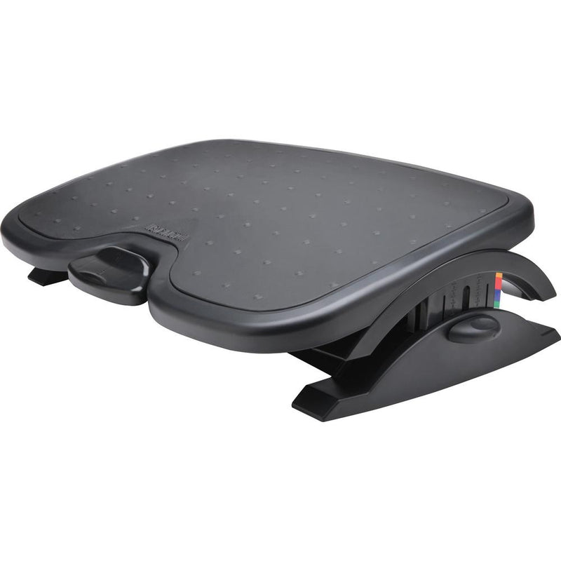 Kensington SmartFit Solemate Plus Foot Rest - 3.50" - 5" Adjustable Height - 30&deg; Tilt - Black - 1 Each - TAA Compliant