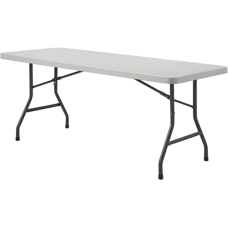 Lorell Extra-Capacity Ultra-Lite Folding Table - Light Gray Top - Dark Gray Base - 750 lb Capacity x 72" Table Top Width x 30" Table Top Depth - 29.25" Height - Gray - High-density Polyethylene (HDPE)