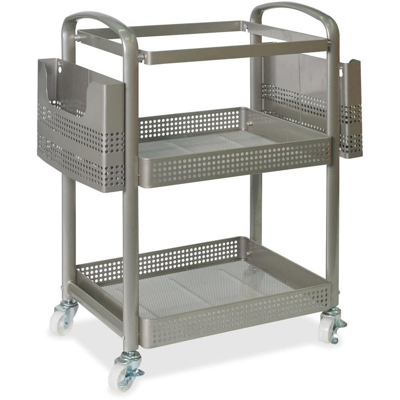 Lorell Mobile File Cart - 12.5  Length x 22.4  Width x 25.3  Height - Metal Frame - Champagne Gold - 1 Each