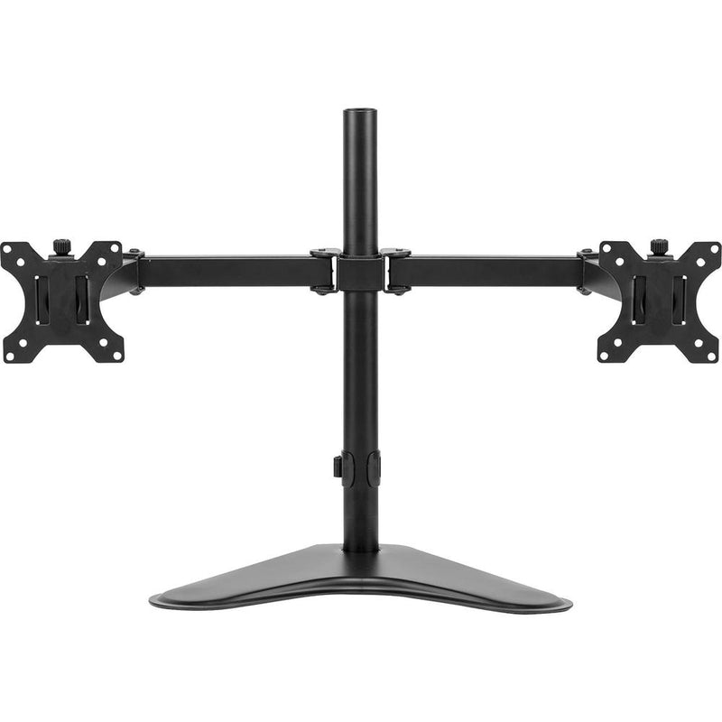 Fellowes Professional Series Freestanding Dual Horizontal Monitor Arm - Up to 27  Screen Support - 17.60 lb Load Capacity35  Width - Freestanding - Black