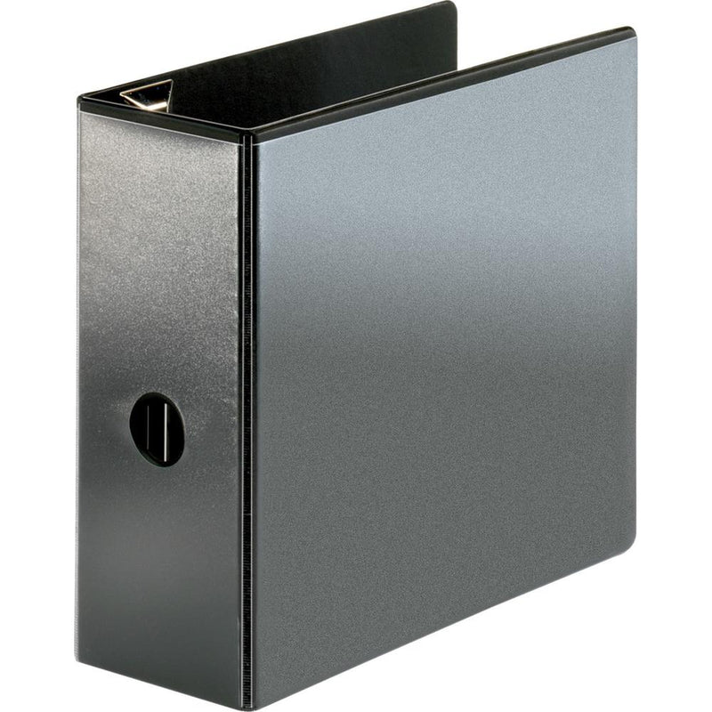 Business Source Locking D-Ring View Binder - 5  Binder Capacity - Letter - 8 1/2  x 11  Sheet Size - 925 Sheet Capacity - D-Ring Fastener(s) - Polypropylene, Chipboard - Black - Recycled - Locking Rin