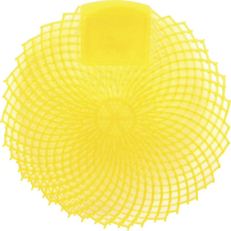 Genuine Joe Eclipse Scented Urinal Screen - Anti-splash, Flexible, Deodorizer, Sturdy - 1 Dozen - Yellow