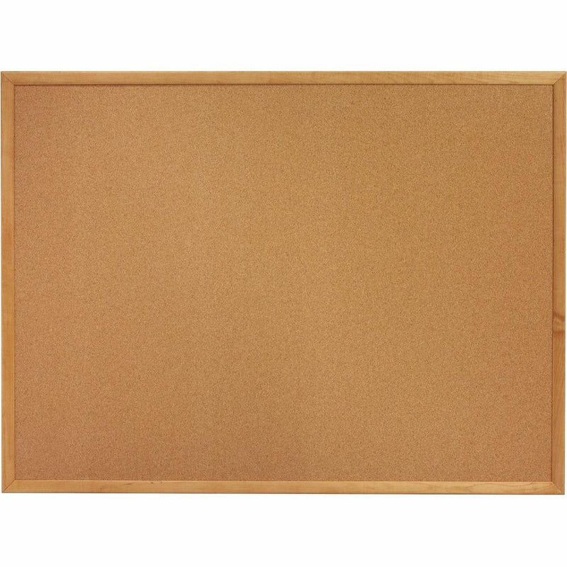 Lorell Bulletin Board - 48  Height x 72  Width - Cork Surface - Long Lasting, Warp Resistant - Oak Oak Frame - 1 Each