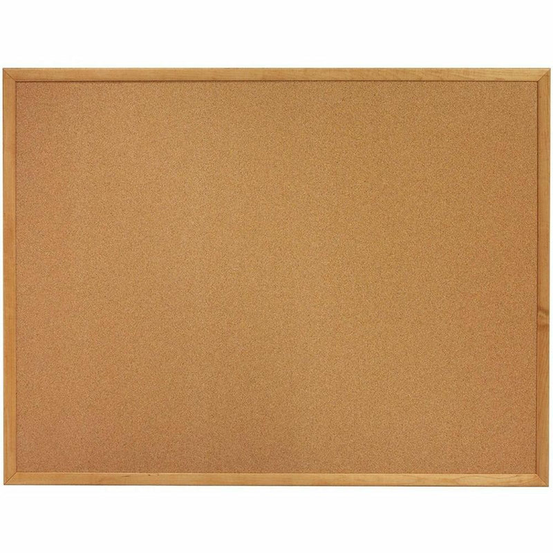 Lorell Bulletin Board - 18  Height x 24  Width - Cork Surface - Long Lasting, Warp Resistant - Brown Oak Frame - 1 Each