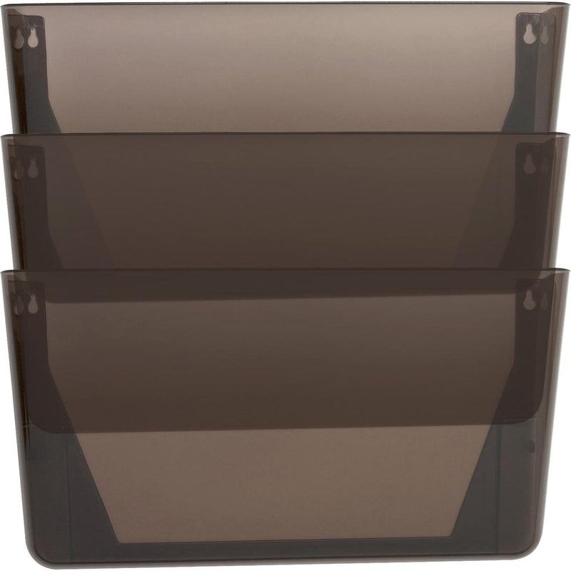 Lorell Wall File Pockets - 14.8  Height x 13.1  Width x 4.3  Depth - Smoke - 3 / Pack