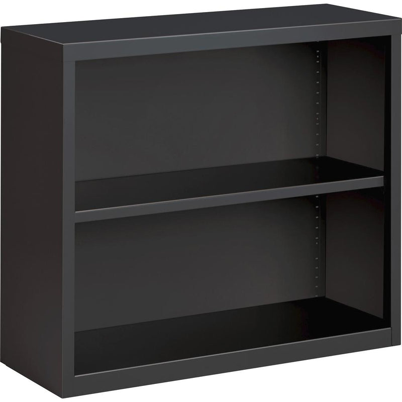 Lorell Fortress Series Bookcase - 34.5" x 12.6"30" - 2 Shelve(s) - Material: Steel - Finish: Charcoal, Powder Coated - Adjustable Shelf, Welded, Durable