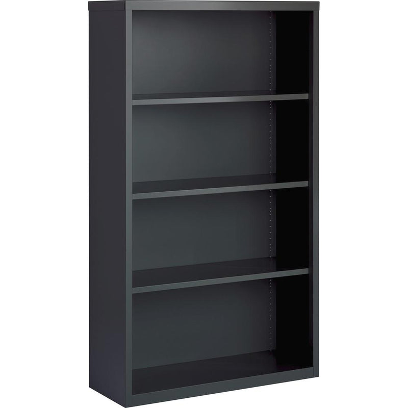 Lorell Fortress Series Bookcase - 34.5" x 13"60" - 4 Shelve(s) - Material: Steel - Finish: Charcoal, Powder Coated - Adjustable Shelf, Welded, Durable