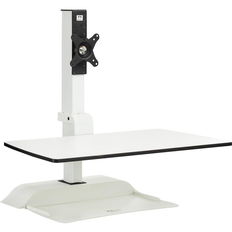 Safco Desktop Sit-Stand Desk Riser - Up to 27" Screen Support - 25 lb Load Capacity - 36" Height x 27.6" Width x 21.9" Depth - Desktop - Steel - White