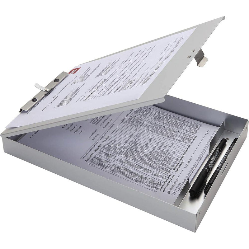 Business Source Storage Clipboard - Storage for 50 Document - 8 1/2  x 11  - Silver - 1 Each