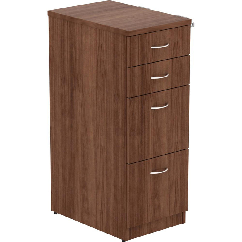 Lorell Relevance Series 4-Drawer File Cabinet - 15.5" x 23.6"40.4" - 4 x File, Box Drawer(s) - Material: Laminate - Finish: Walnut