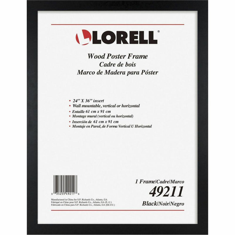 Lorell Wide Frame - 24  x 36  Frame Size - Rectangle - Horizontal, Vertical - 1 Each - Black