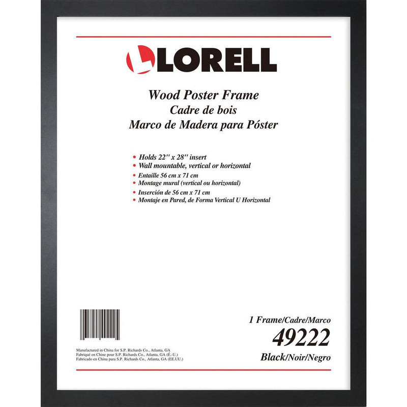 Lorell Solid Wood Poster Frame - 22  x 28  Frame Size - Rectangle - Horizontal, Vertical - 1 Each - Black