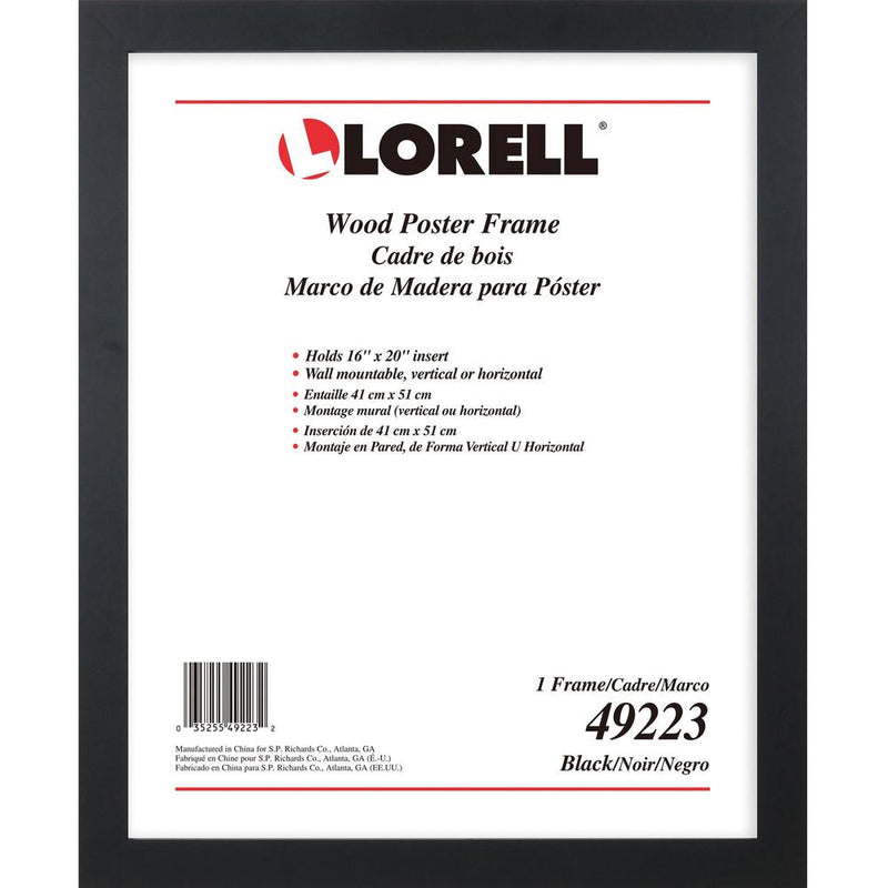 Lorell Poster Frame - 16  x 20  Frame Size - Rectangle - Horizontal, Vertical - 1 Each - Black