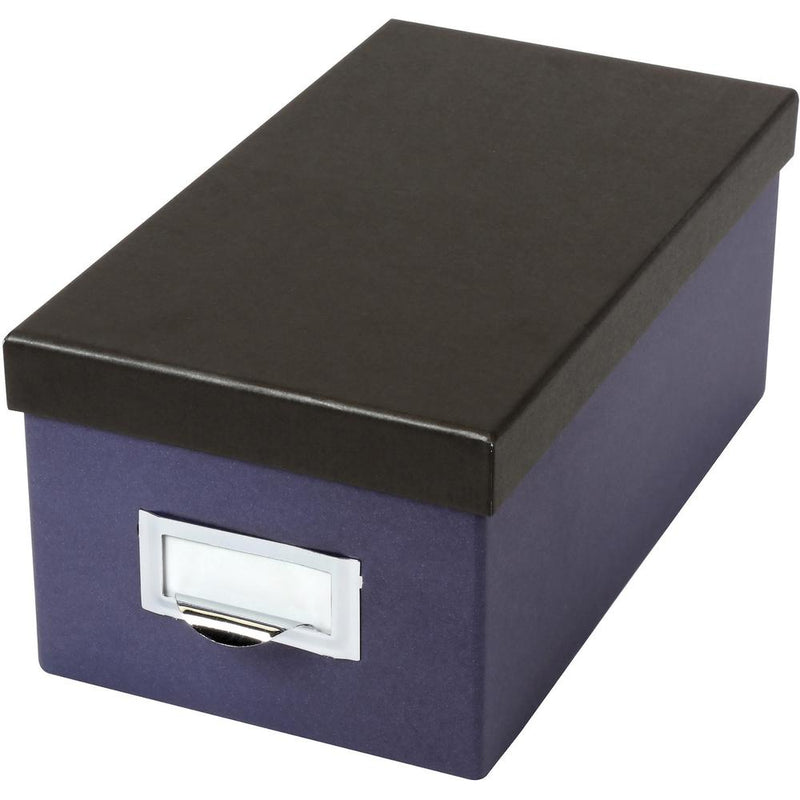 Oxford Index Card Storage Box - External Dimensions: 11.5  Length x 6.5  Width x 5  Height - Media Size Supported: Index Card 4  x 6  - 1000 x Index Card (4  x 6 ) - Indigo, Black - For Index Card, Re