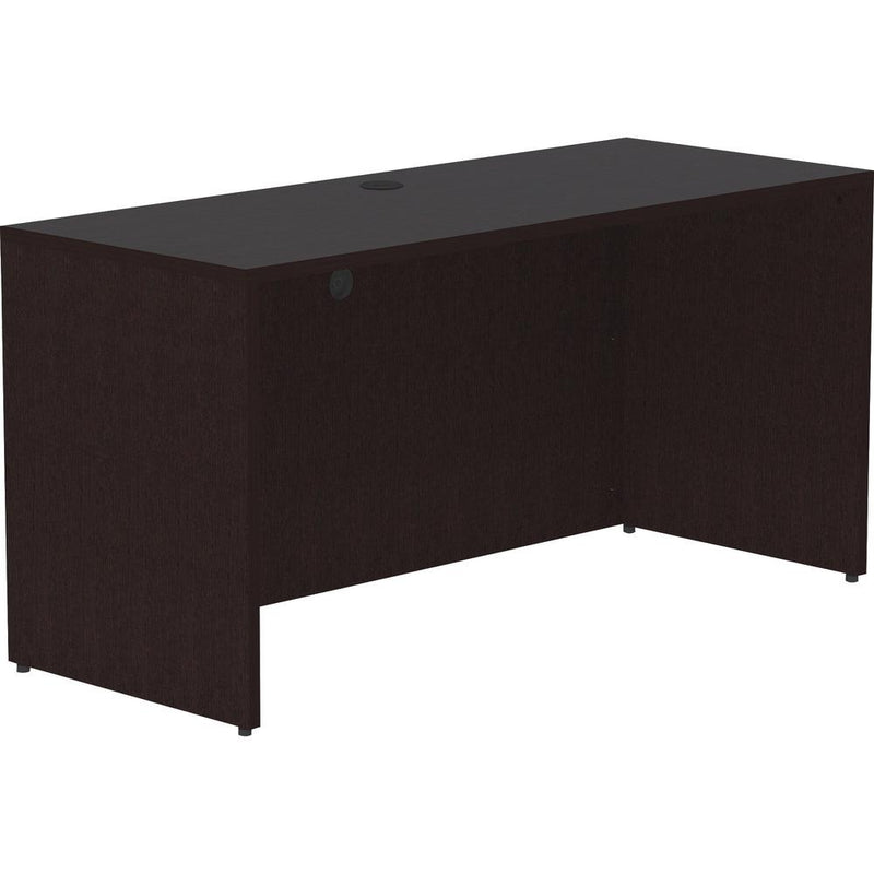 Lorell Essentials Series Credenza Shell - 60" x 24"29.5" Credenza Shell, 1" Top - Finish: Espresso, Silver Brush