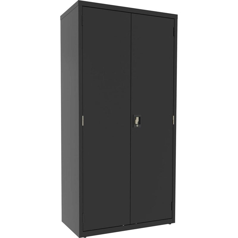 Lorell Fortress Series Janitorial Cabinet - 36" x 18" x 72" - 4 x Shelf(ves) - Hinged Door(s) - Locking System, Welded, Sturdy, Recessed Locking Handle, Durable, Removable Lock, Storage Space, Adjusta