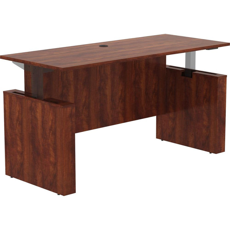 Lorell Essentials Series Sit-to-Stand Desk Shell - 0.1" Top, 1" Edge, 72" x 29"49" - Finish: Cherry - Laminate Table Top