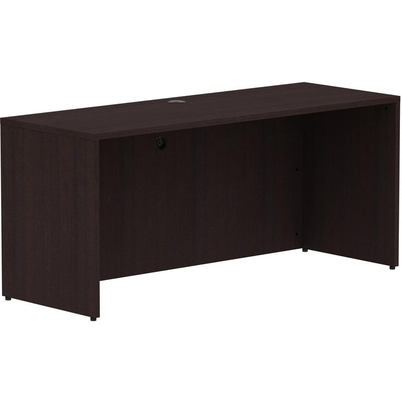 Lorell Essentials Series Credenza Shell - 66" x 24"29.5" Credenza Shell, 1" Top - Finish: Espresso Laminate, Silver Brush