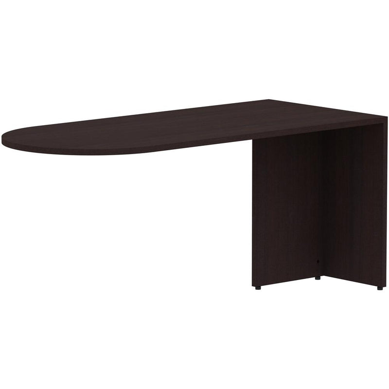 Lorell Essentials Series Peninsula Desk Box 1 of 2 - 66" x 30"29.5" Desk, 1" Top - Finish: Espresso Laminate