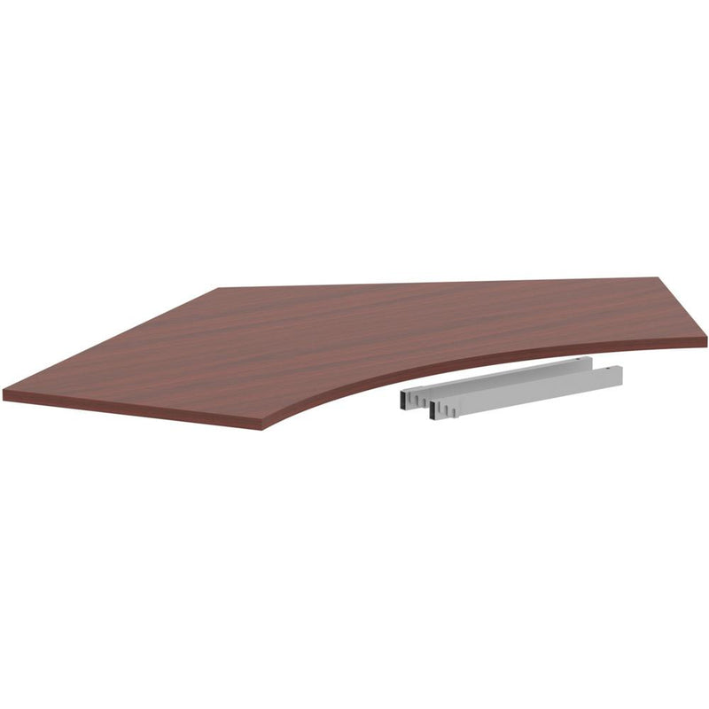 Lorell Relevance Series Curve Worksurface for 120 Workstations - Mahogany Rectangle Top - Contemporary Style - 47.25" Table Top Length x 34.13" Table Top Width x 1" Table Top ThicknessAssembly Require