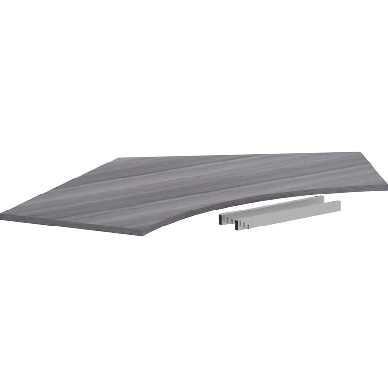 Lorell Relevance Series Curve Worksurface for 120 Workstations - Weathered Charcoal Laminate Rectangle Top - Contemporary Style - 47.25" Table Top Length x 34.13" Table Top Width x 1" Table Top Thickn